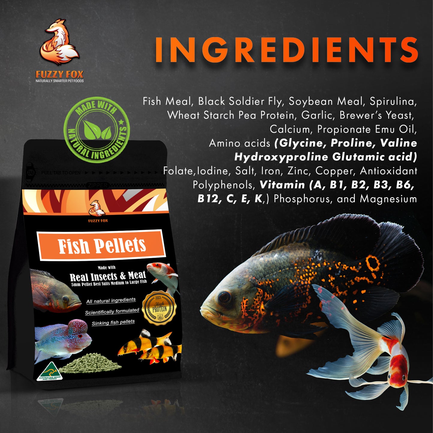 Fish Pellets 5mm Sinking 1Kg