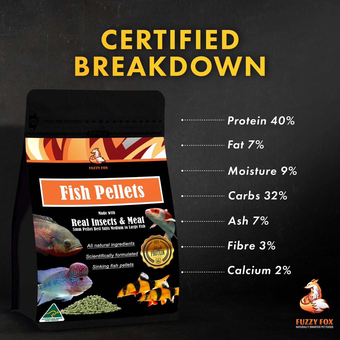 Fish Pellets 5mm Sinking 400g