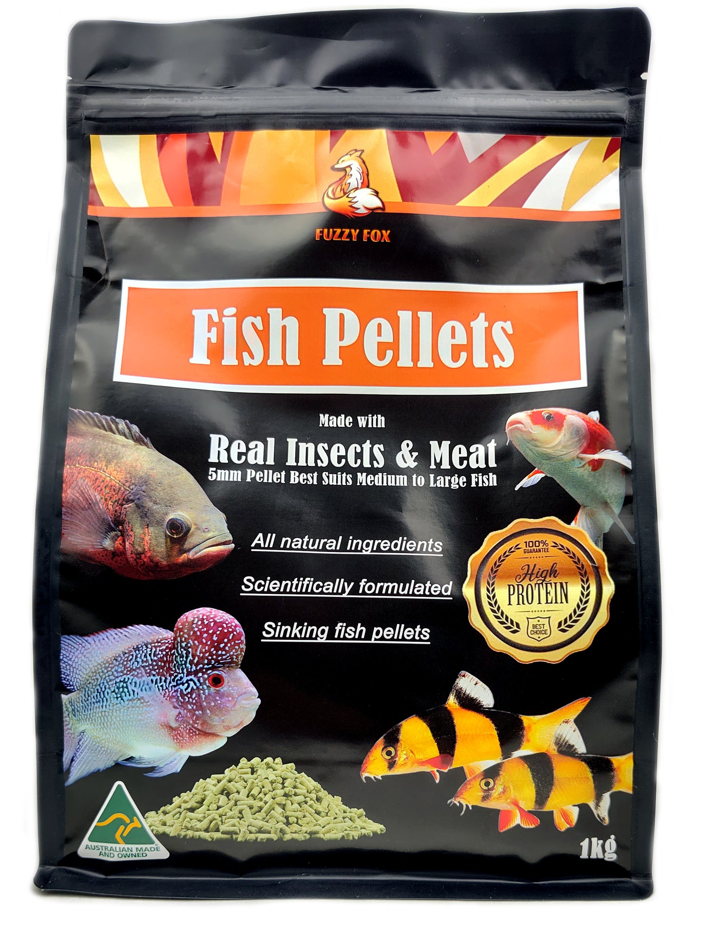 Fish Pellets 5mm Sinking 1Kg