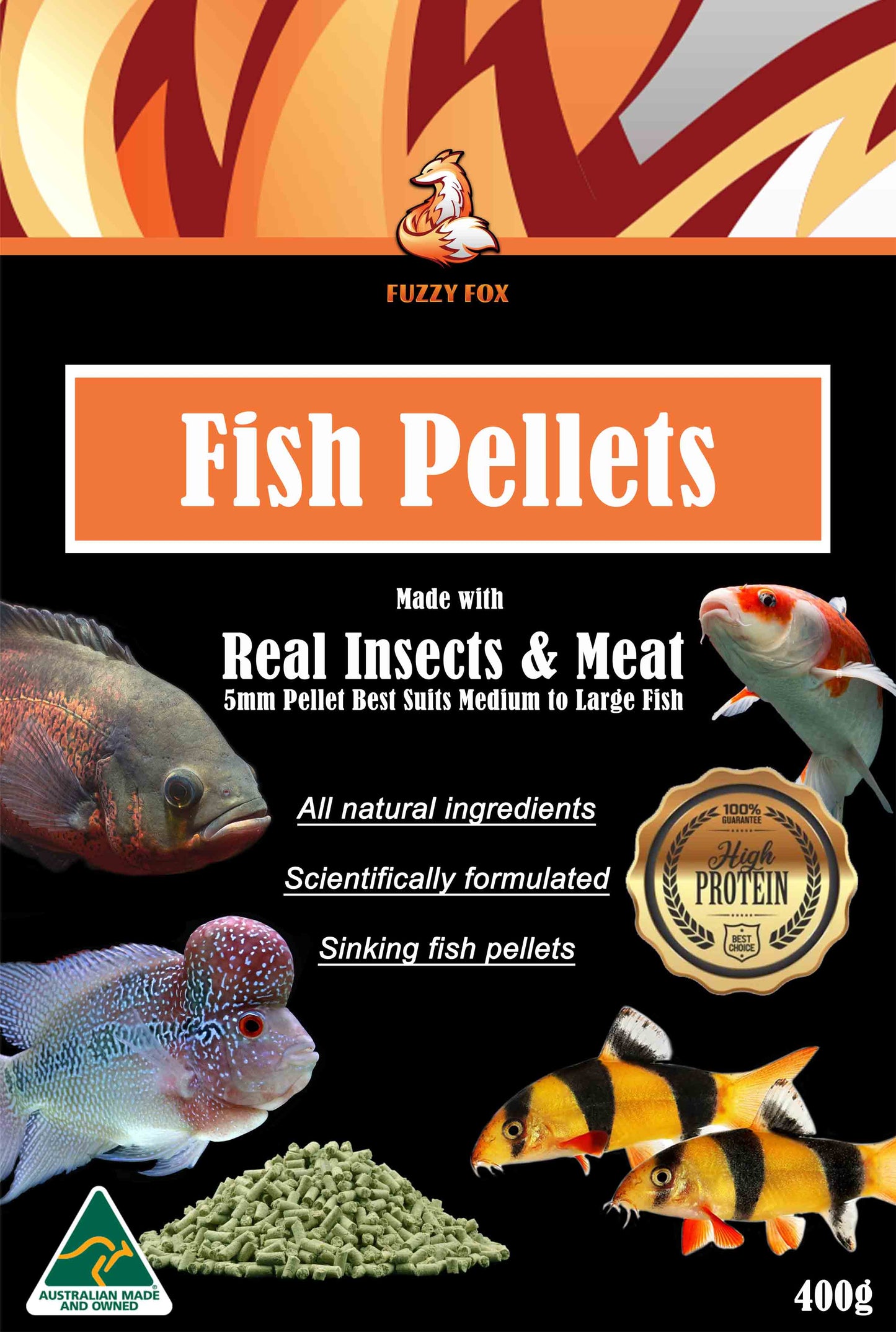 Fish Pellets 5mm Sinking 400g