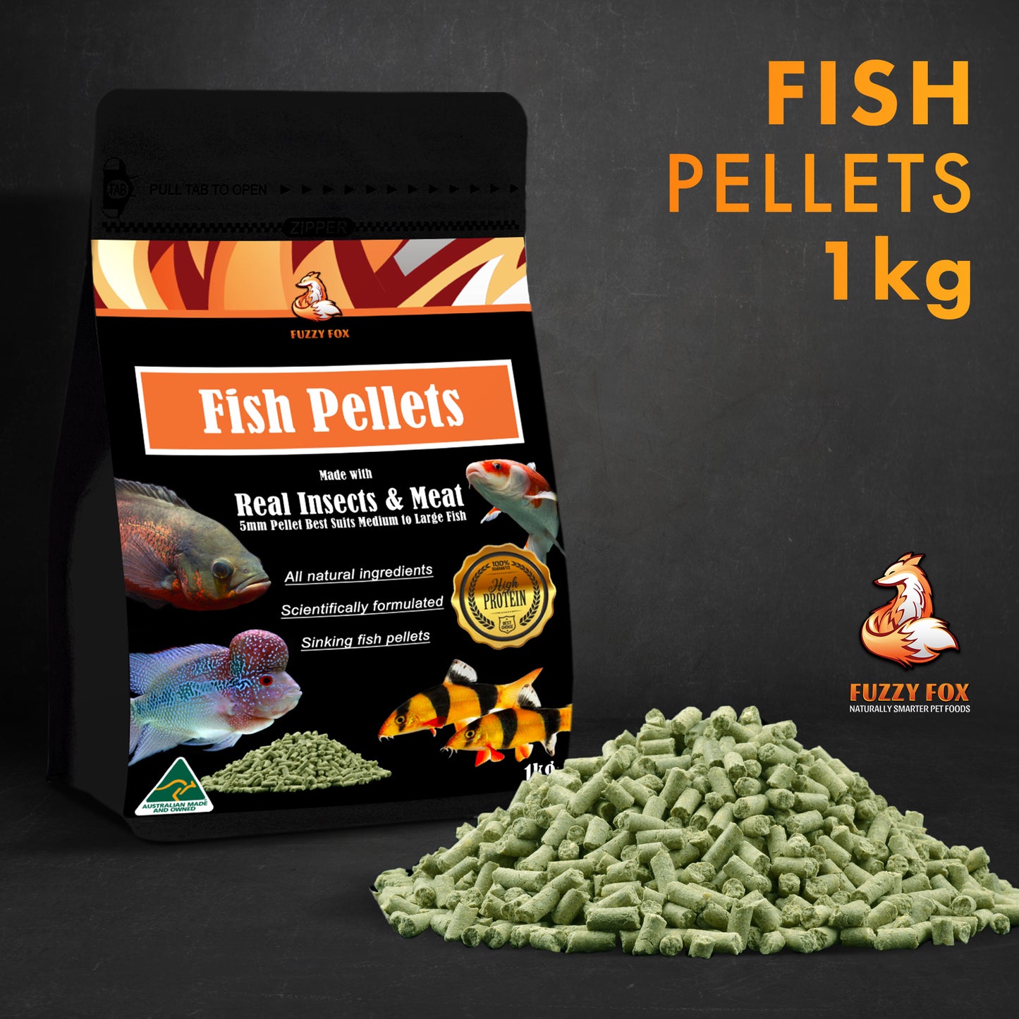 1 kg Sinking Fish Food Pellets 5mm